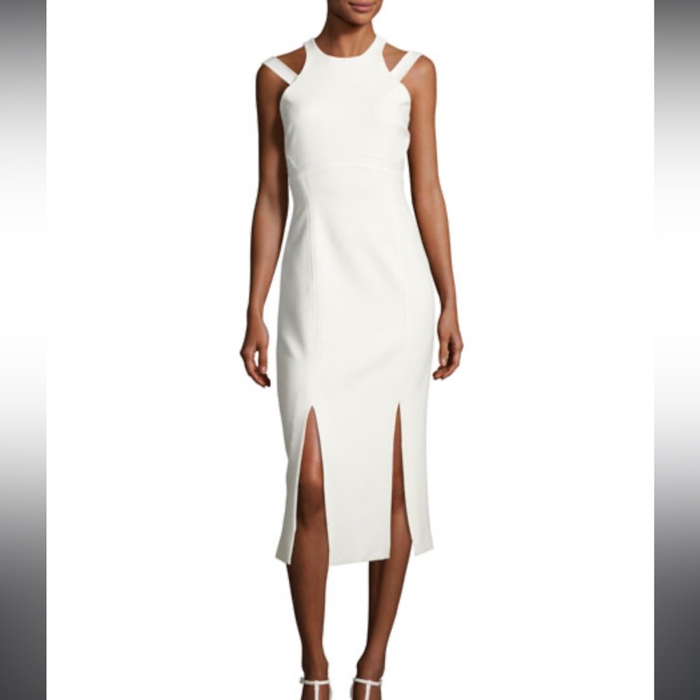 Cinq a Sept Henriette strappy sleeveless midi dress ivory cream size 4